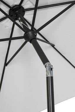 Bizzotto Sonnenschirm KALIFE, Grau, Ø 270 cm, Aluminium, Kippfunktion, Polyesterschirm, ohne Schirmständer