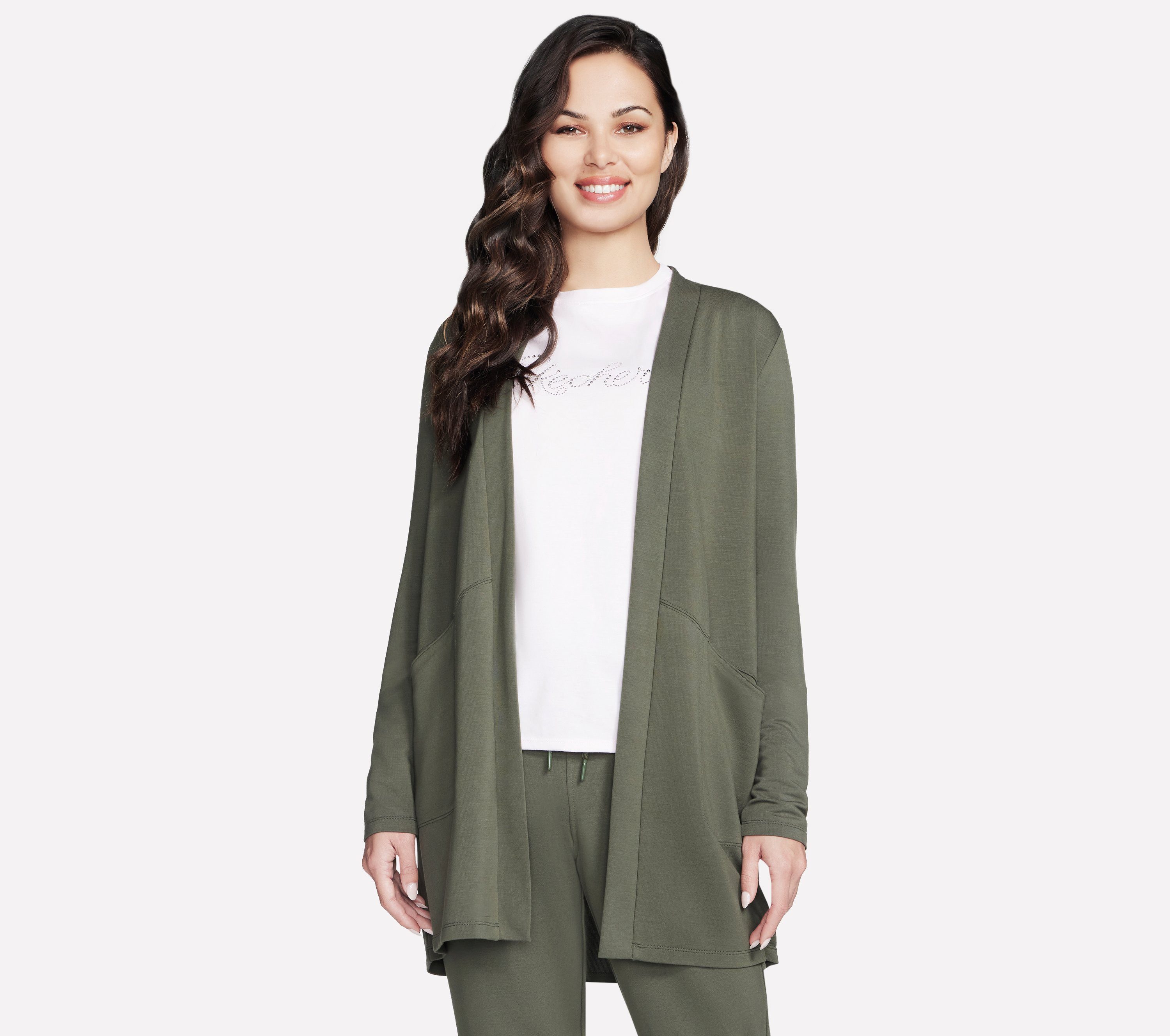 Skechers Cardigan sportlicher Cardigan, Langarm-Design, ohne Verschluss
