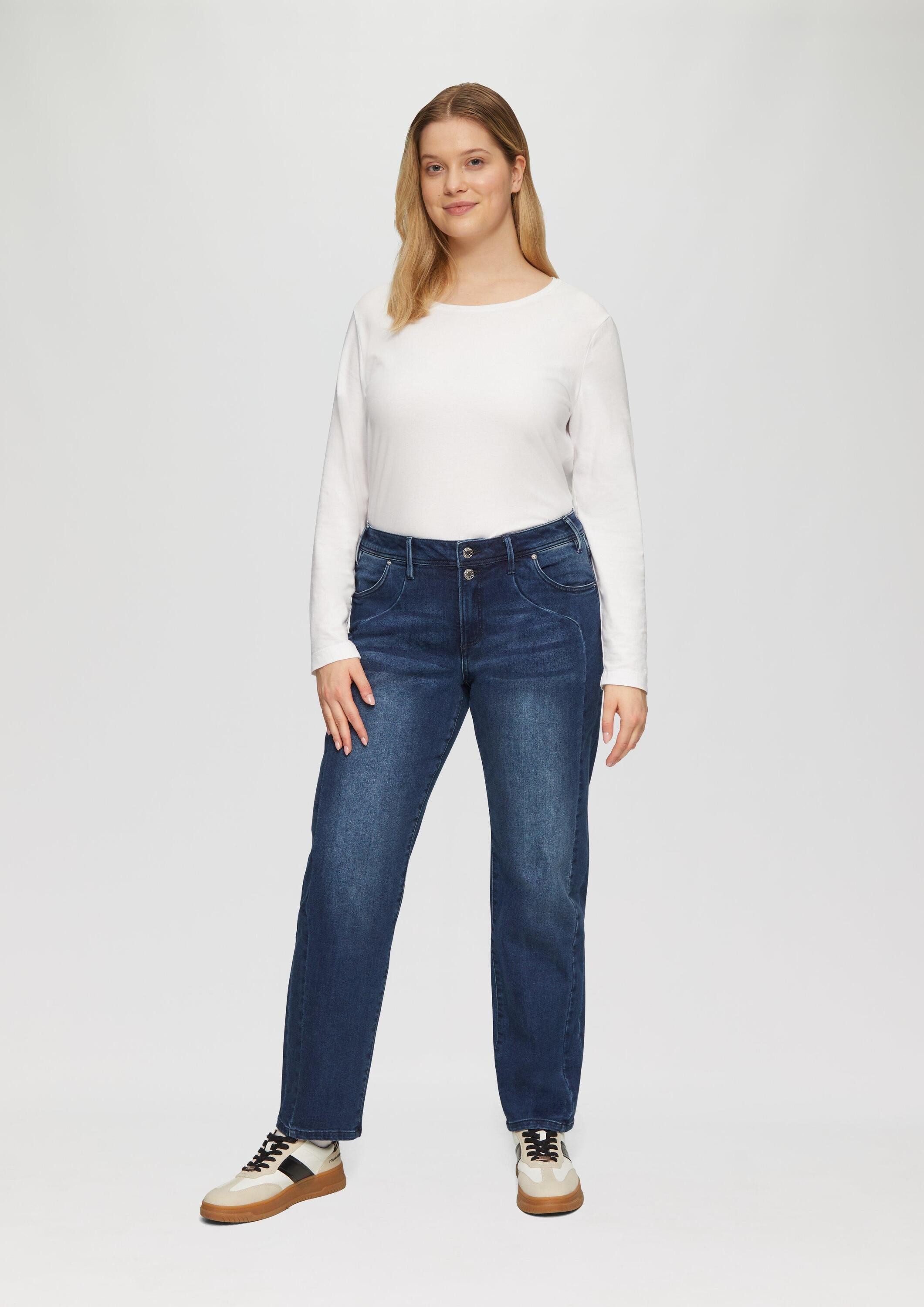 s.Oliver Weite Jeans Jeans-Hose Jeans / Curvy Fit / Mid Rise / Slim Tapered günstig online kaufen