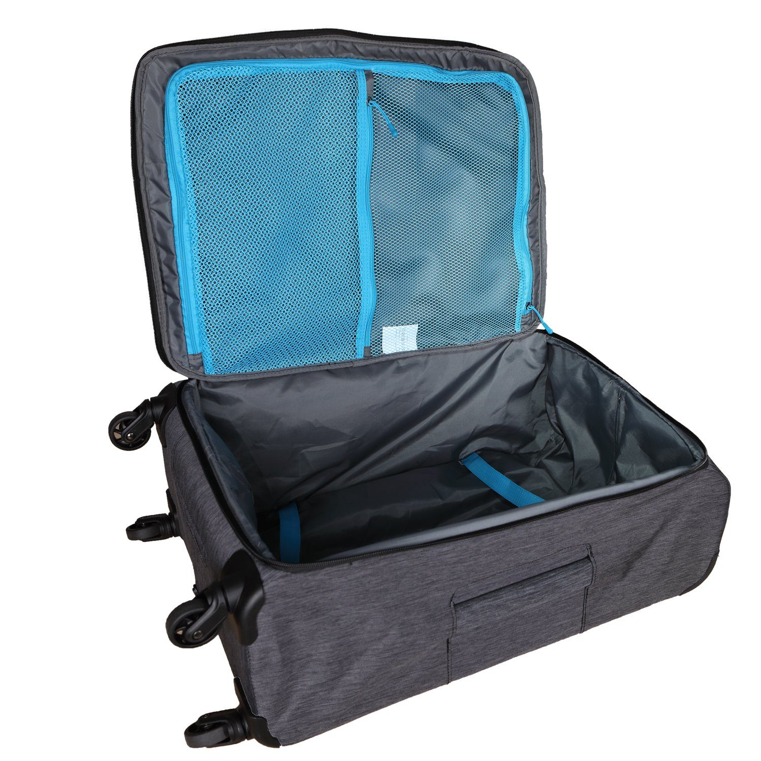 Home4Living Weichgepäck-Trolley Trolley-Koffer Reisekoffer Stoff Grau 52 Liter Ultraleicht, 2 Rollen, Ultraleicht