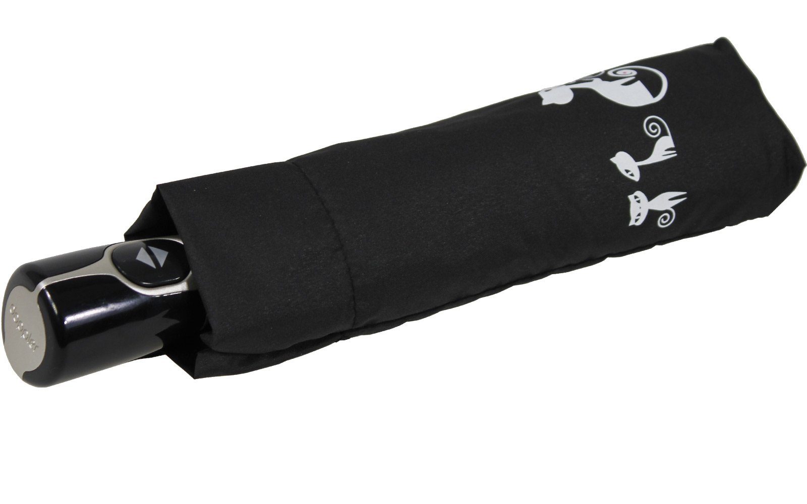 schwarz praktisch Taschenregenschirm Auf-Zu-Automatik für Fiber Cats, Katzen-Liebhaber elegant, Magic und doppler® - stabil - Damen