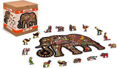 Wooden City Konturenpuzzle Holzspielzeug, Wooden City, Magic Elephant L, 250 Puzzleteile, aus Holz; Made in Europe