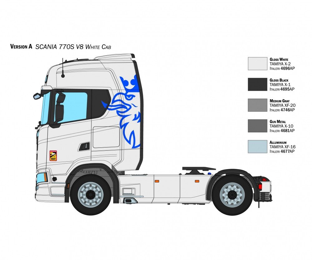 Italeri Modellbausatz Italeri 1:24 Scania 770 S V8 "White C Plastik Modellbausatz