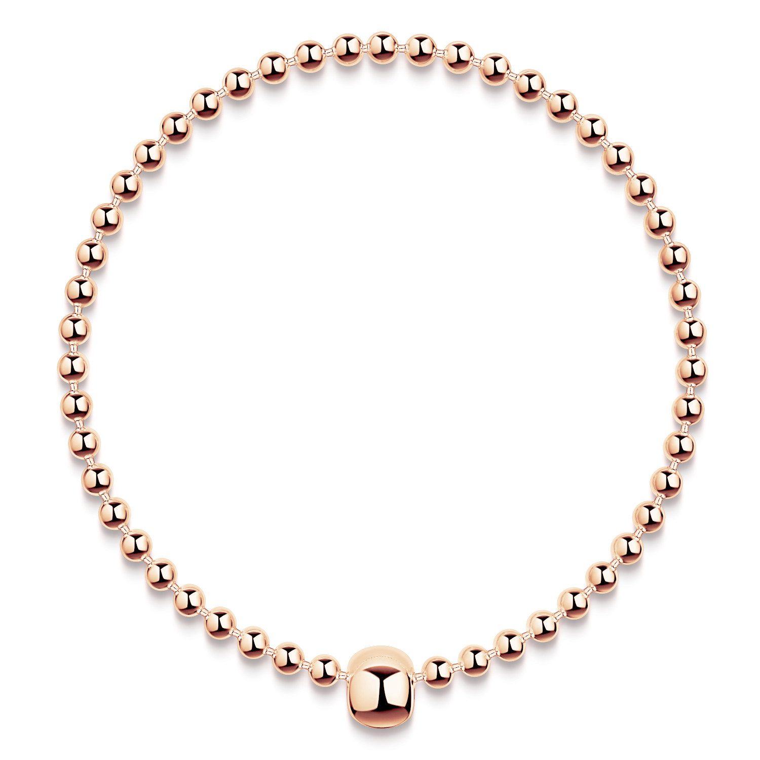Materia Armband Damen Kugeln Stretcharmband Rosegold SA-38, Sterlingsilber, rosevergoldet