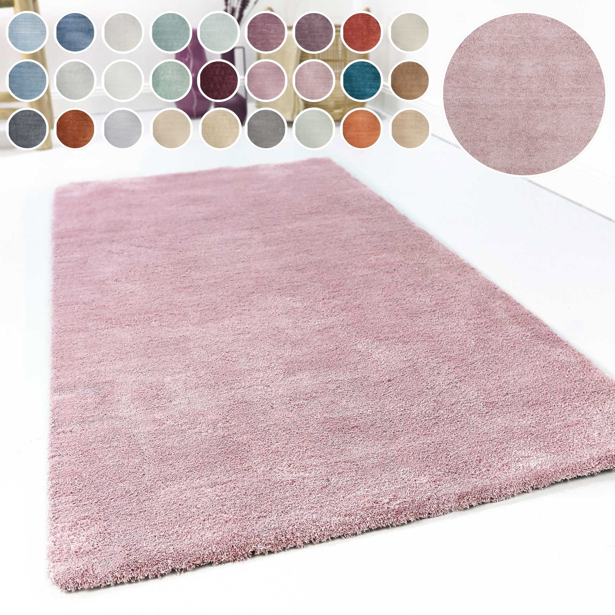 Esprit Hochflor-Teppich Relaxx ESP-4150, rund, Höhe: 25 mm, Wohnzimmer, sehr große Farbauswahl, weicher dichter Hochflor