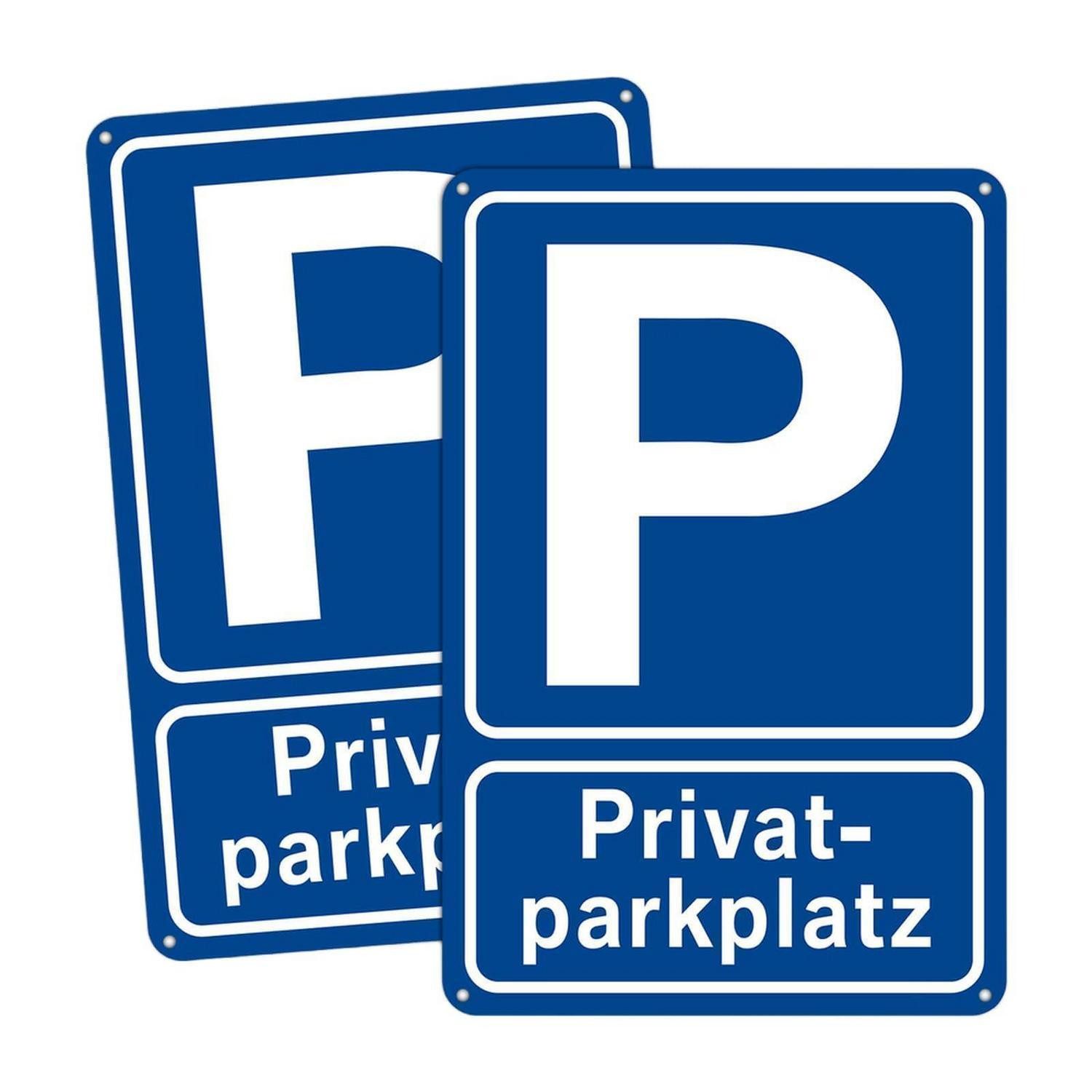 LuxusKollektion Metallschild Privatparkplatz Schild Alu 20x30 cm, (2 St)