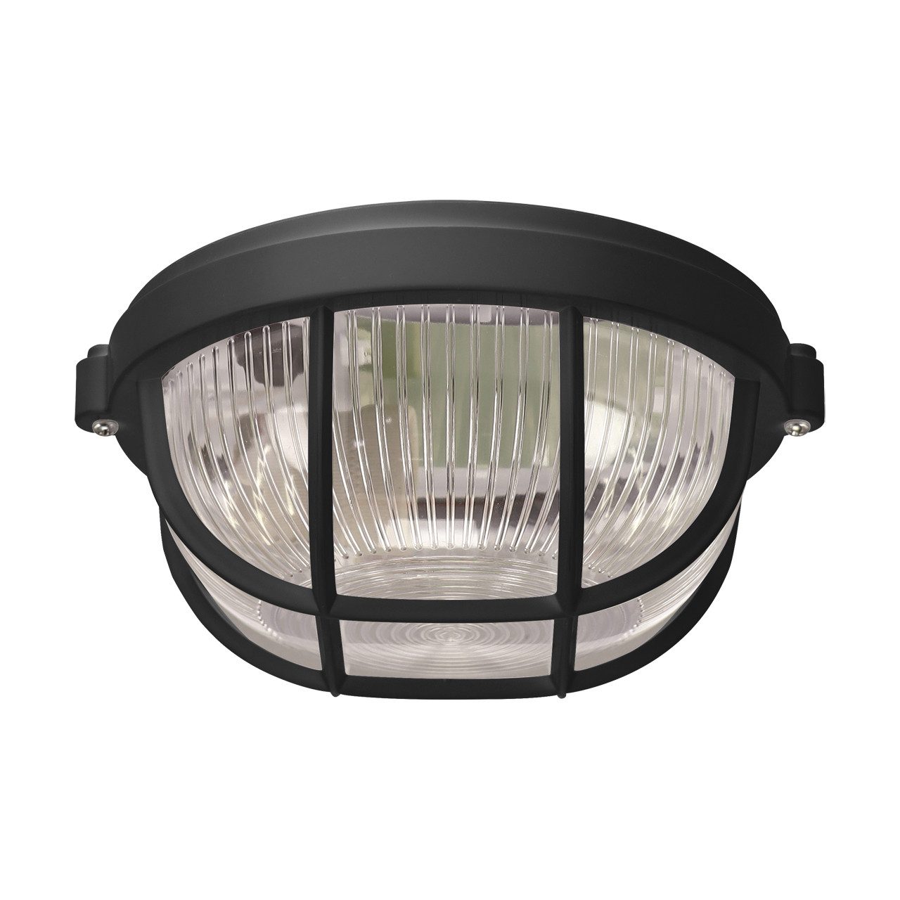 Licht-Erlebnisse Außen-Deckenleuchte OLE, ohne Leuchtmittel, E27 IP65 D: 18 cm Schwarz rund Maritim