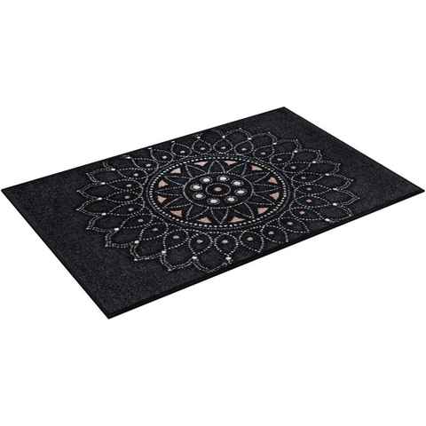Fußmatte Purnima, wash+dry by Kleen-Tex, rechteckig, Höhe: 7 mm, Schmutzfangmatte, Mandala Motiv, rutschhemmend, waschbar