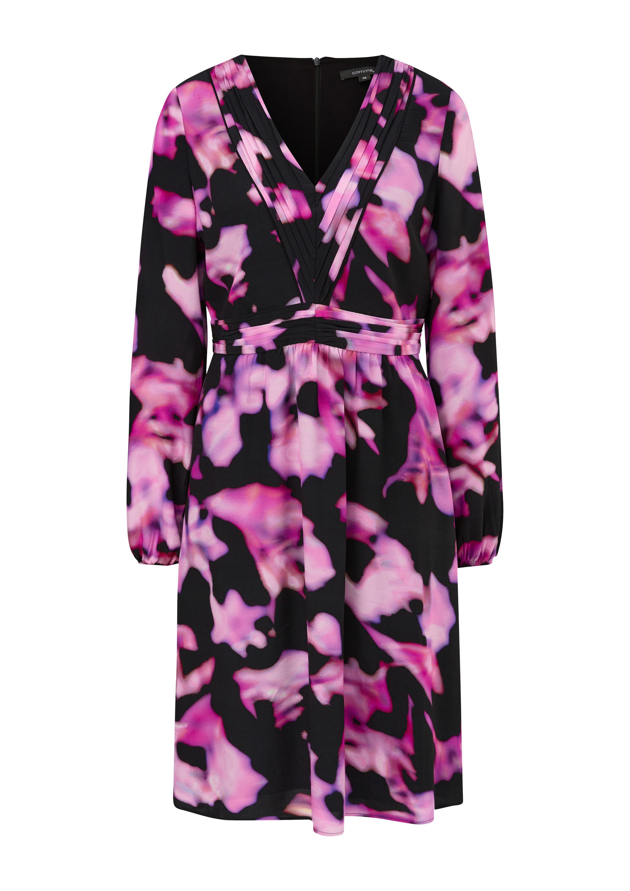 comma Minikleid Kleid Kurzes Kleid mit Allovermuster