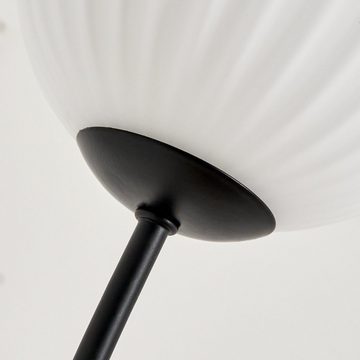 hofstein Stehlampe Stehlampe aus Metall/Riffelglas in Schwarz/Weiß, ohne Leuchtmittel, Leuchte mit Glasschirmen (12cm), dimmbar, 3xG9, ohne Leuchtmittel