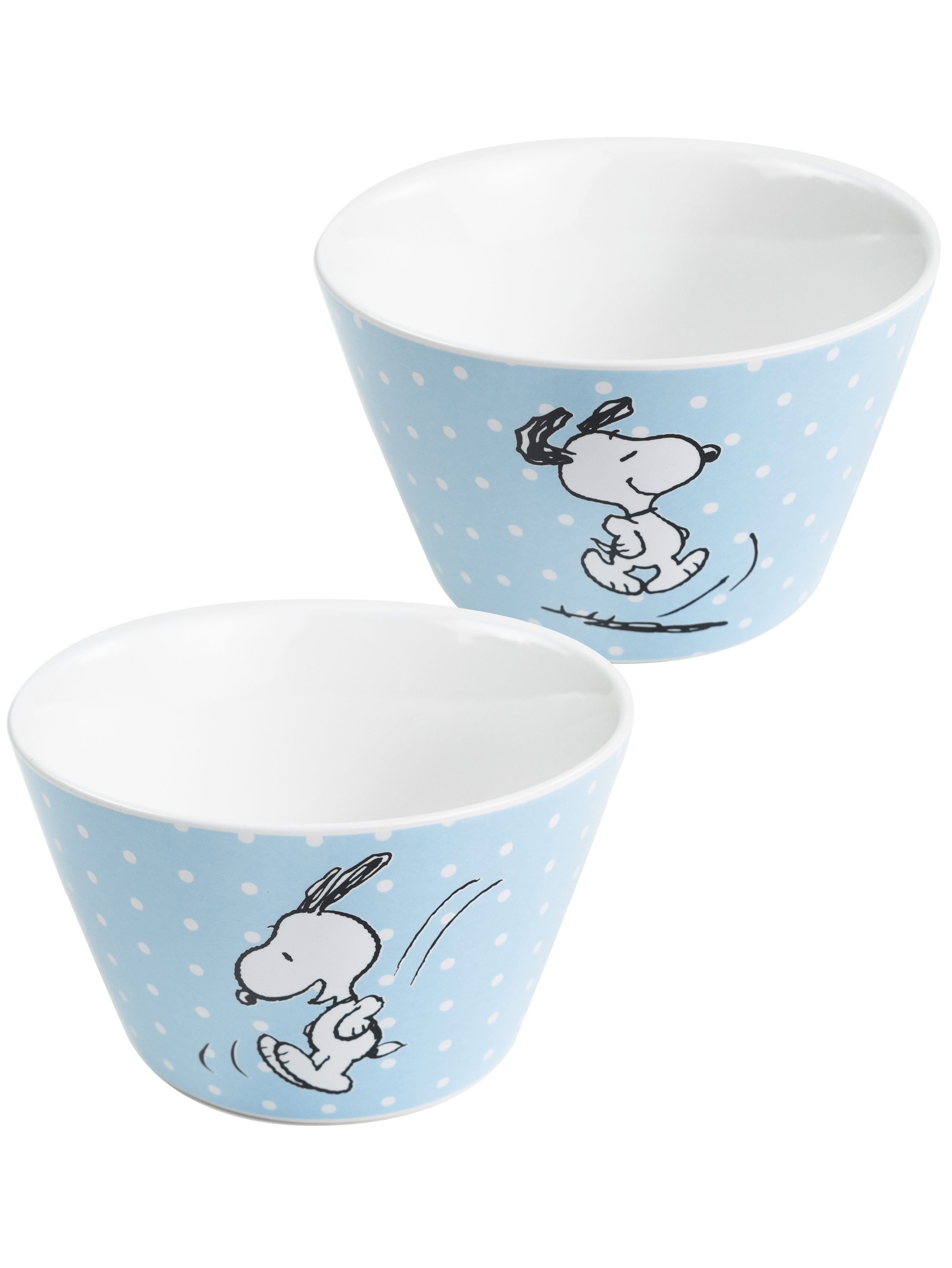United Labels® Müslischale The Peanuts Schüssel Snoopy Müslischale Schale mit Punkten 500ml, Porzellan