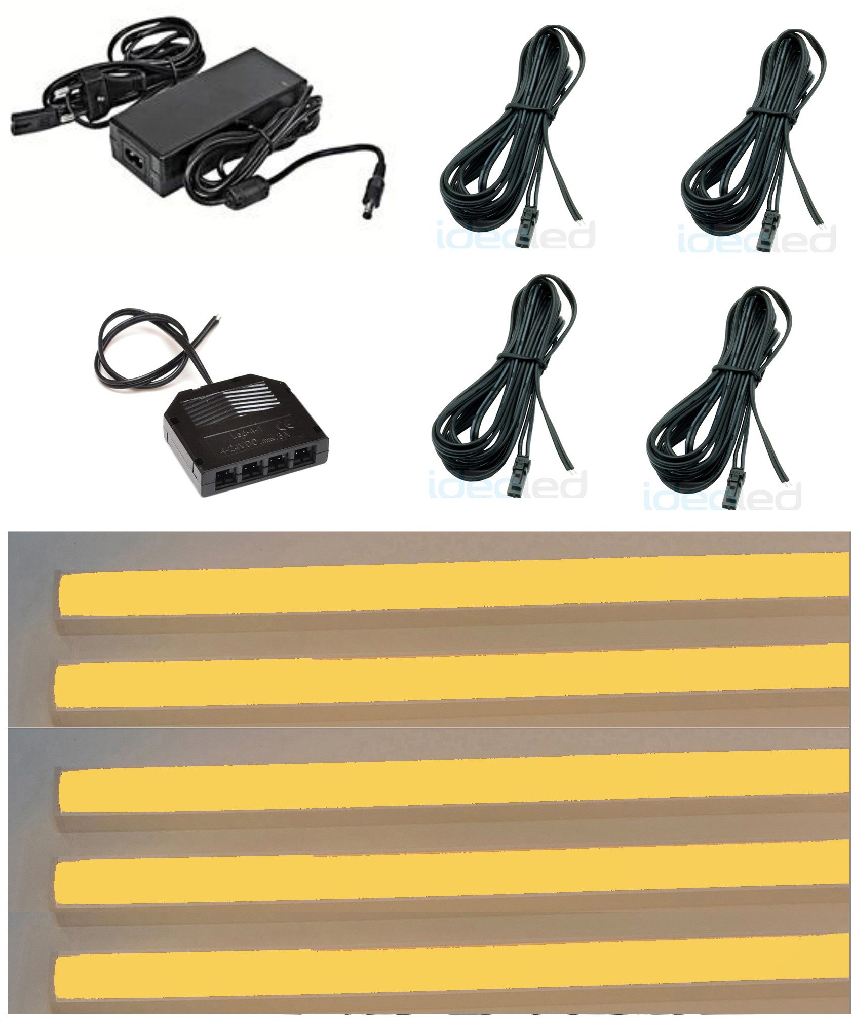 XENON LED Dekolicht 4031 LED Regal Beleuchtung 5x0,3m inklusive Netzteil Lichtfarbe Orange, Xenon / Orange