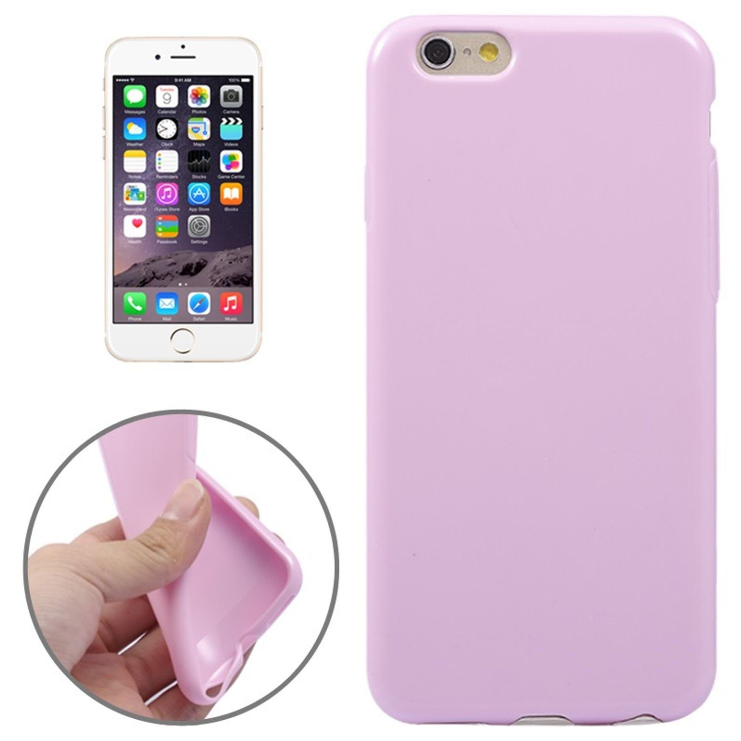 König Design Handyhülle, Apple iPhone 6 / 6s Handyhülle Backcover Rosa