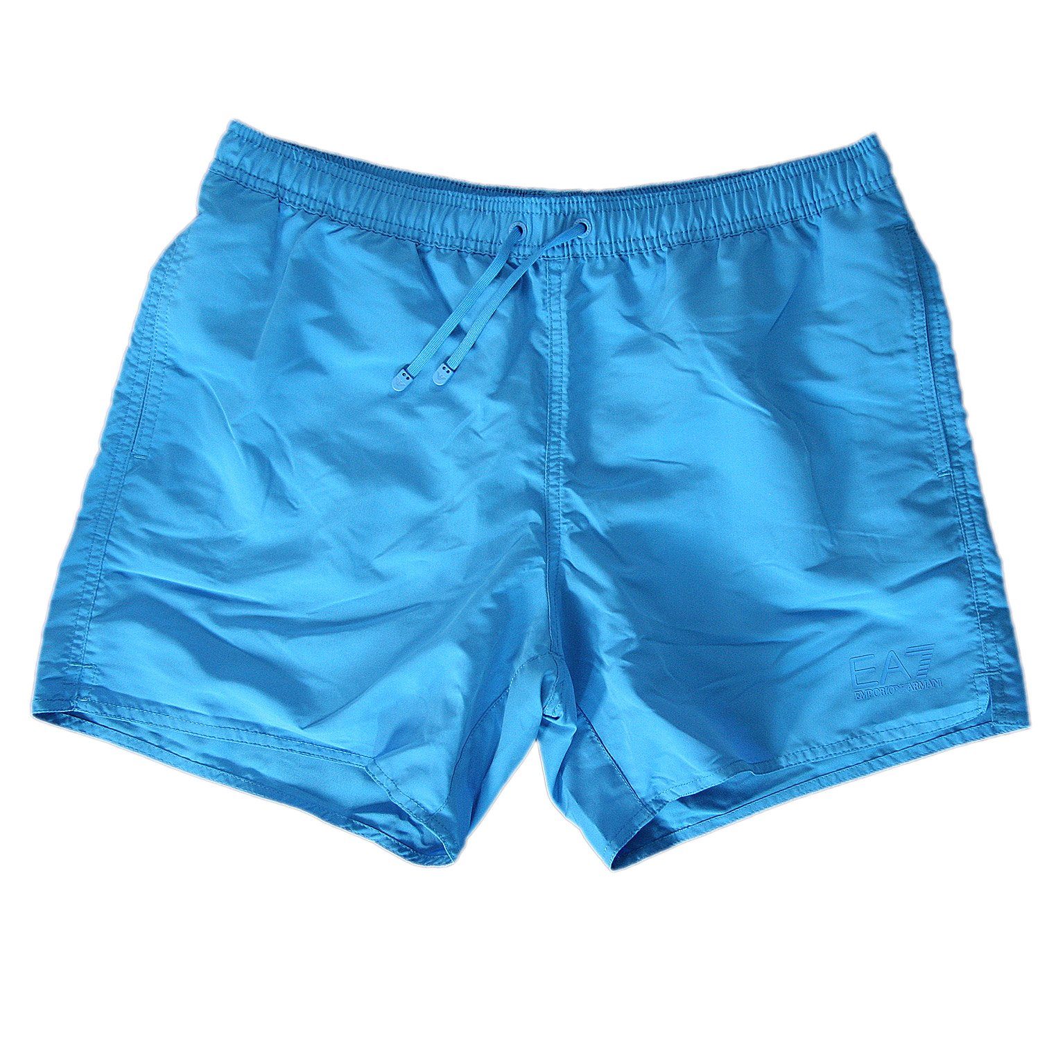 Turquoise (1-St) Schnitt legerer Badehose Sea Armani Badeboxer EA7 8P730 mit World Badeshorts (11032) halblangem Blue Emporio Bein