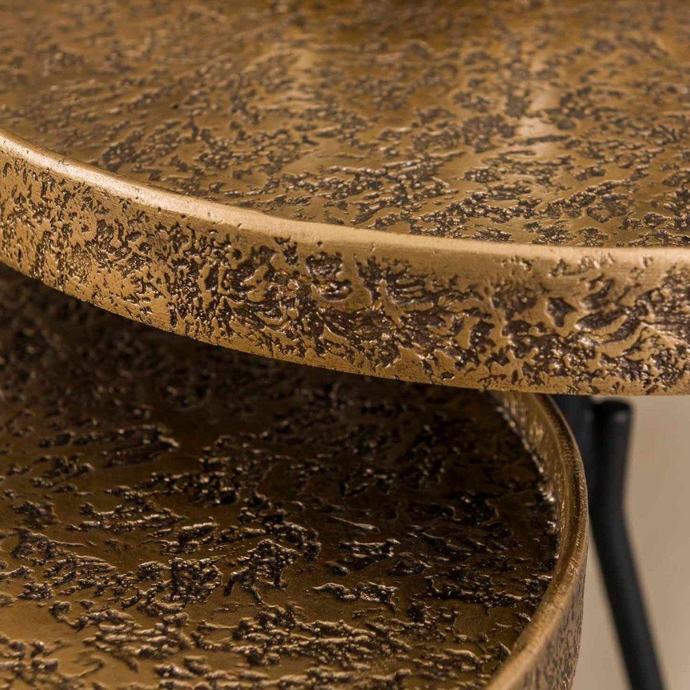 RINGO-Living Beistelltisch Massivholz Möbel 2er Bronze-matt in und Malio Beistelltisch Set, Schwarz-matt