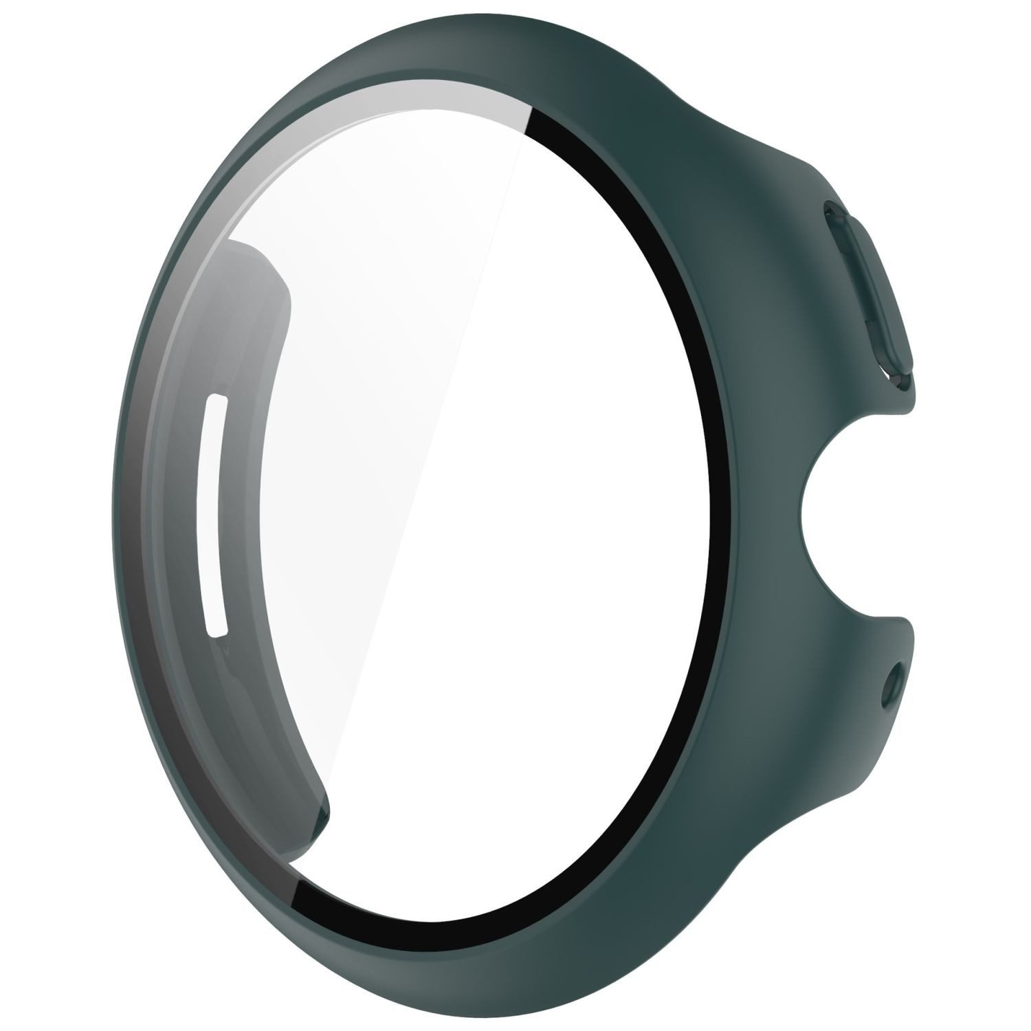 Wigento Smartwatch-Hülle Für Google Pixel Watch 3 45mm Kunststoff PC Hülle + Hart Glas Grün, Schutzhülle aus PC + gehärtetem Glas für Rundumschutz – Bild 4 von 5