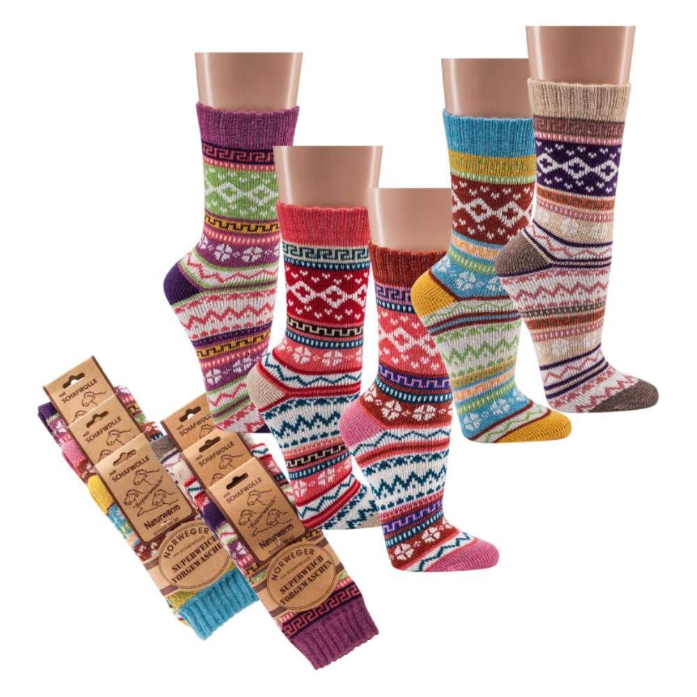 HomeOfSocks Носки Bunte Baumwollsocken Skandinavisches Design 3er Pack Baumwollsocken Fröhlich Bunten Muster Druckarmer Zehennaht
