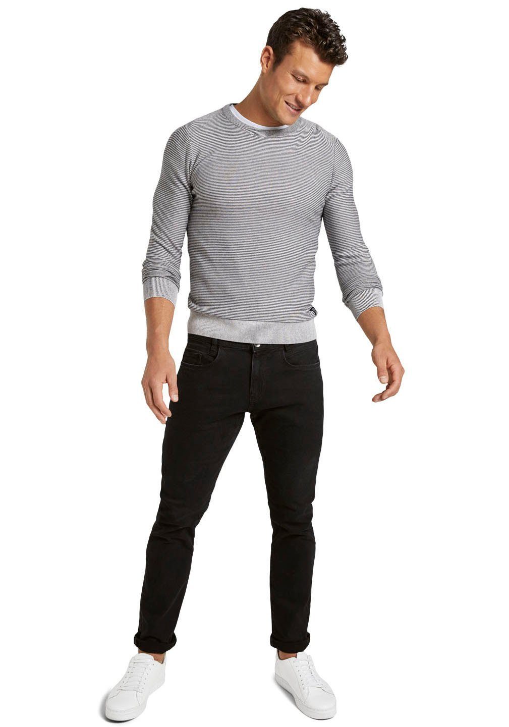 Slim-fit-Jeans TOM TROY unifarben black-denim TAILOR