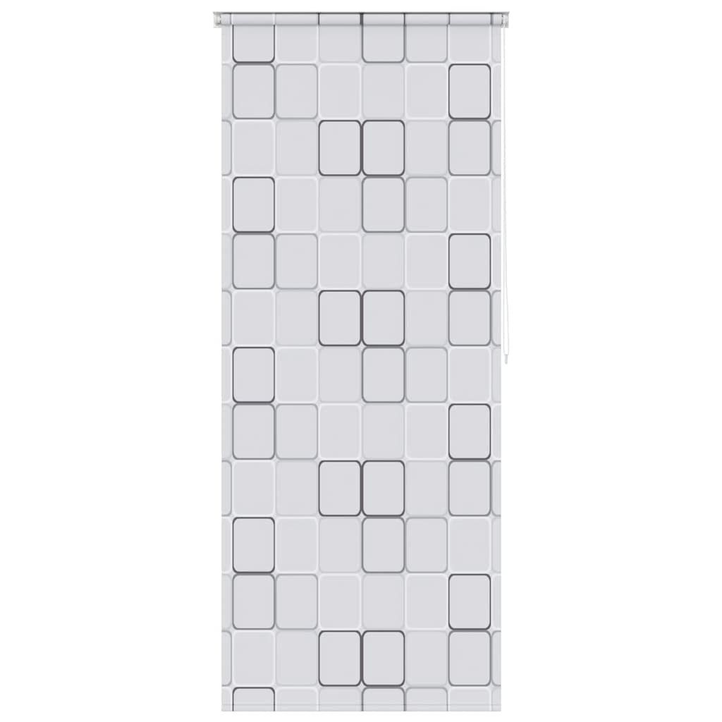 vidaXL Duschvorhang Duschrollo 80x240 cm Quadratmuster Breite 80 cm