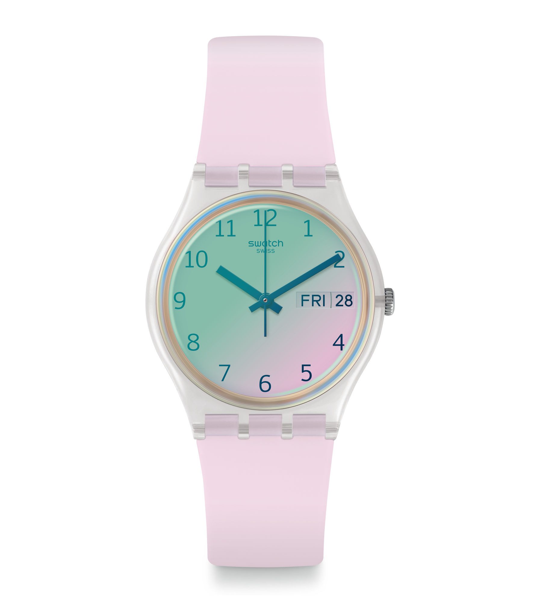 Swatch Quarzuhr Swatch GE714 Armband-Uhr Ultrarose Analog Quarz Silikon-Band