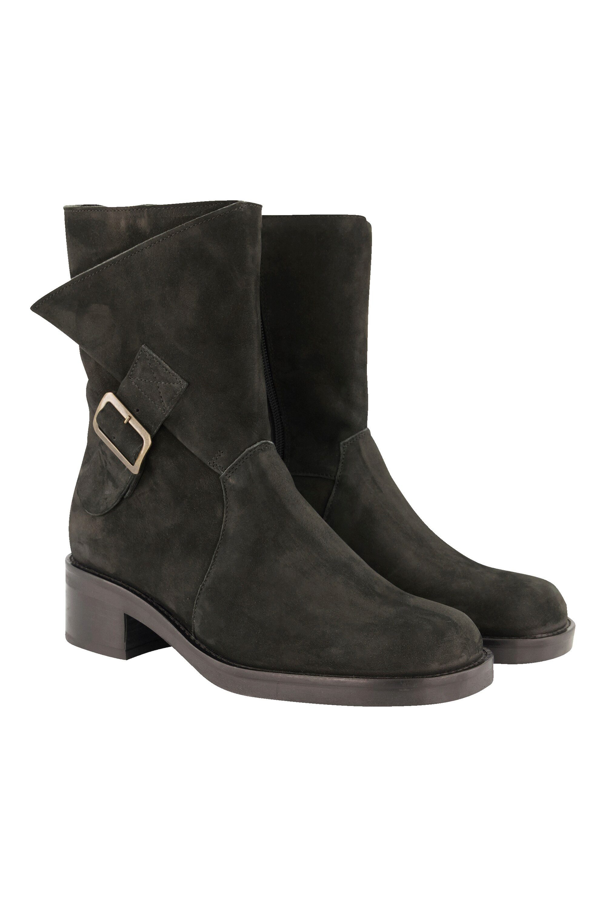 Leder-Boots Veloursleder Zipper Wechselfußbett Stiefel