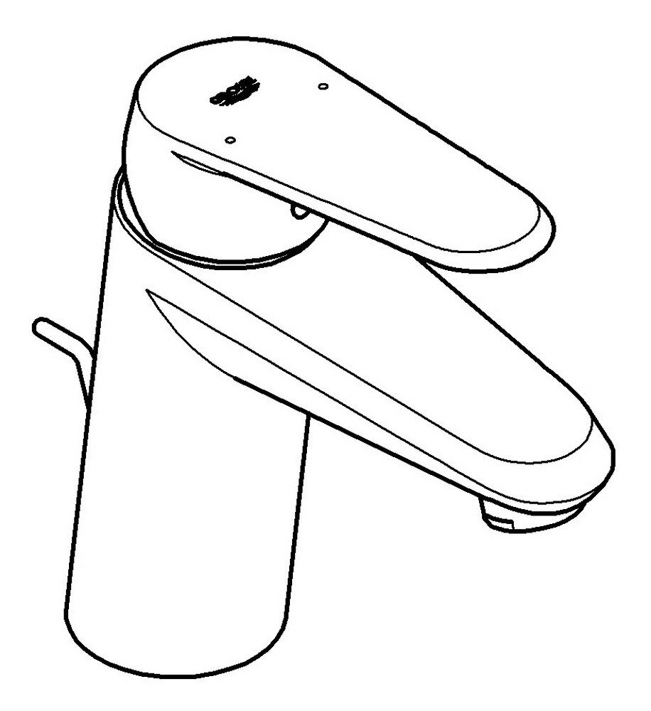 Grohe Waschtischarmatur Eurodisc Cosmopolitan Einhand-Waschtischbatterie mit Zugstangen-Ablaufgarnitur S-Size