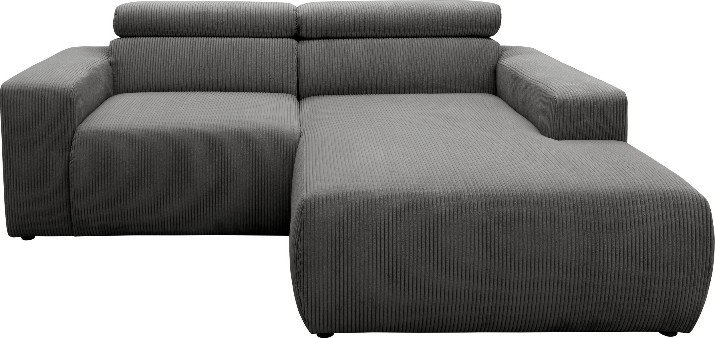 Ecksofa BRANDON B/T: 214/175 cm, belastbar bis 140kg/ Sitz, L-Form Grau, Cord von DOMO COLLECTION