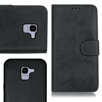 MyGadget Handyhülle Flip Case Klapphülle für Samsung Galaxy J6 2018, Magnetische Hülle aus Kunstleder Klapphülle Kartenfach Schutzhülle