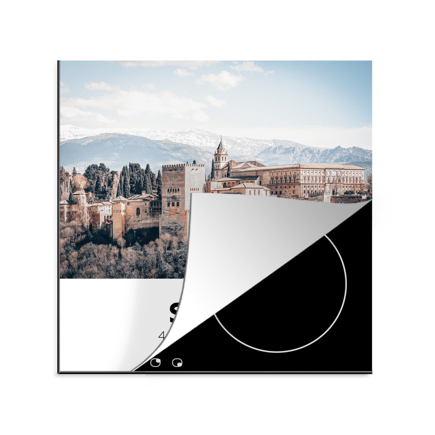 MuchoWow Herdblende-/Abdeckplatte Spanien - Bauwerke - Berge, Vinyl, (1 tlg), 78x78 cm, Ceranfeldabdeckung, Arbeitsplatte für küche