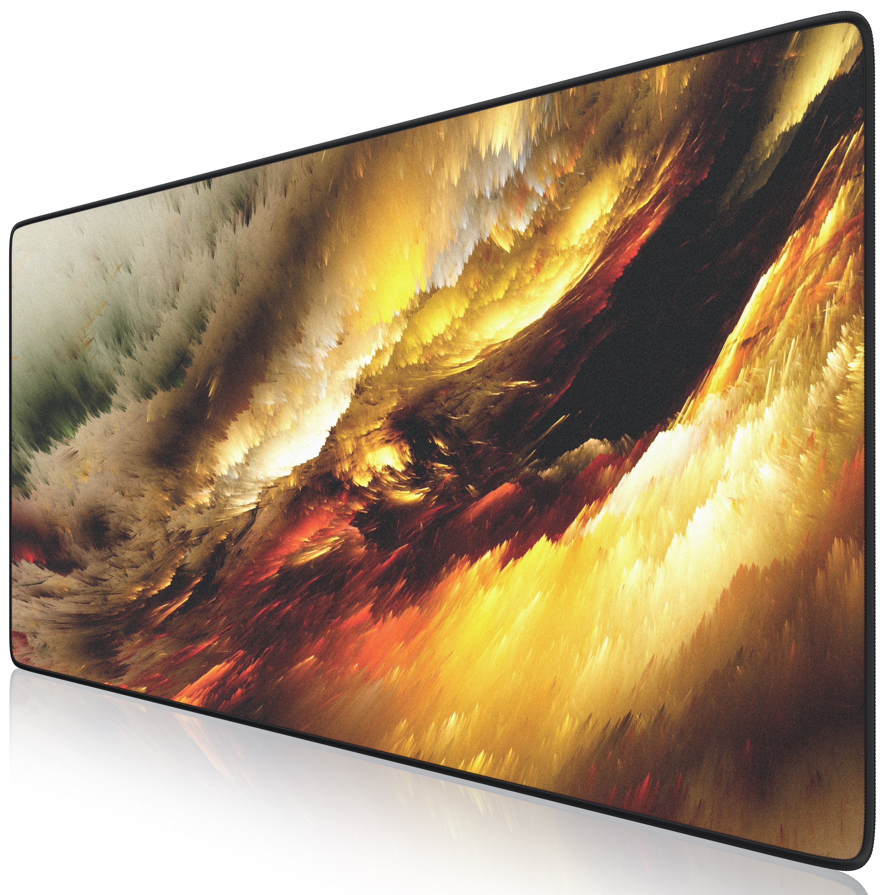 Titanwolf Gaming Mauspad XXL Speed Mousepad 900 x 400 x 3 mm, große Tischunterlage, rutschfest, abwaschbar, Geschwindigkeit & Präzision, Golden Storm