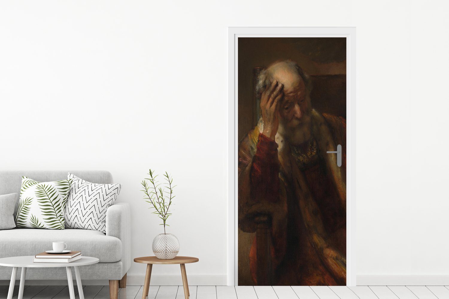 Bankette Gemälde cm Türaufkleber, Fototapete St), Rembrandt von 75x205 Alter in Tür, van (1 - Matt, für Türtapete MuchoWow bedruckt, Rijn, Mann einer