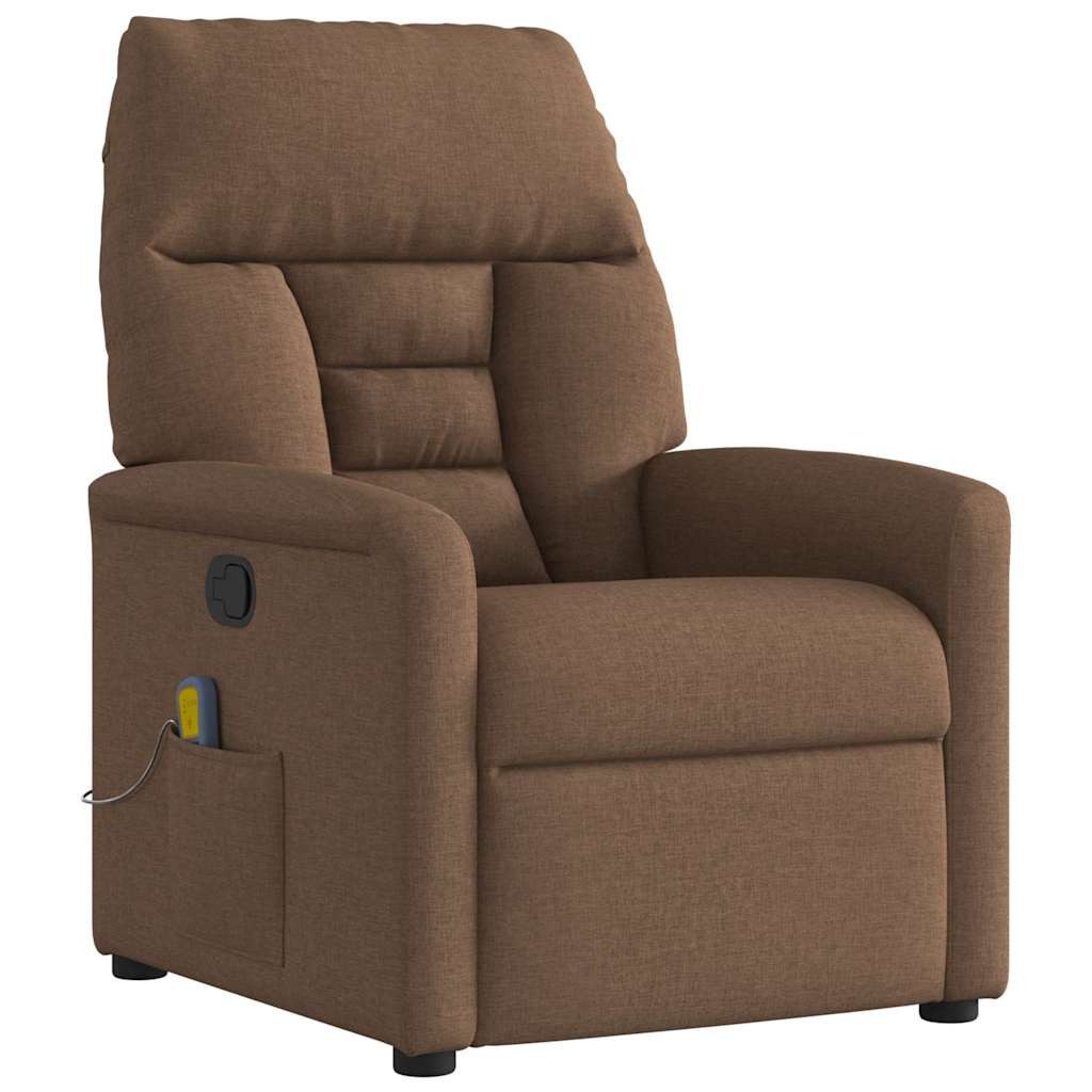 vidaXL Sessel Massagesessel Braun Stoff (1-St)