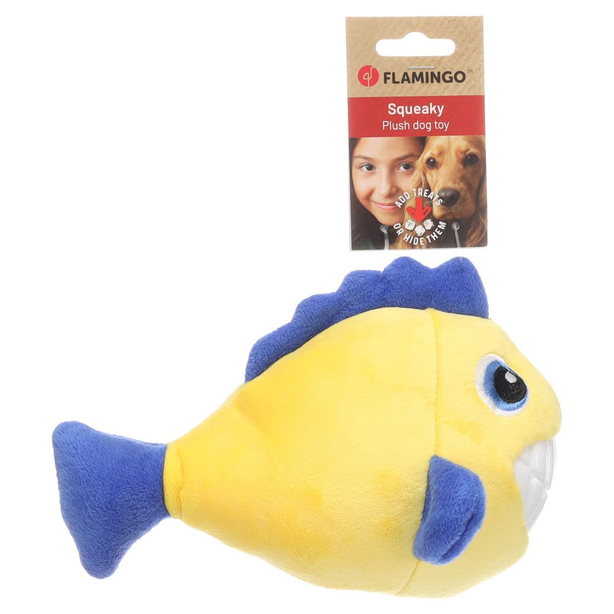 Flamingo Tierkuscheltier Hundespielzeug Gebla Clownfisch gelb