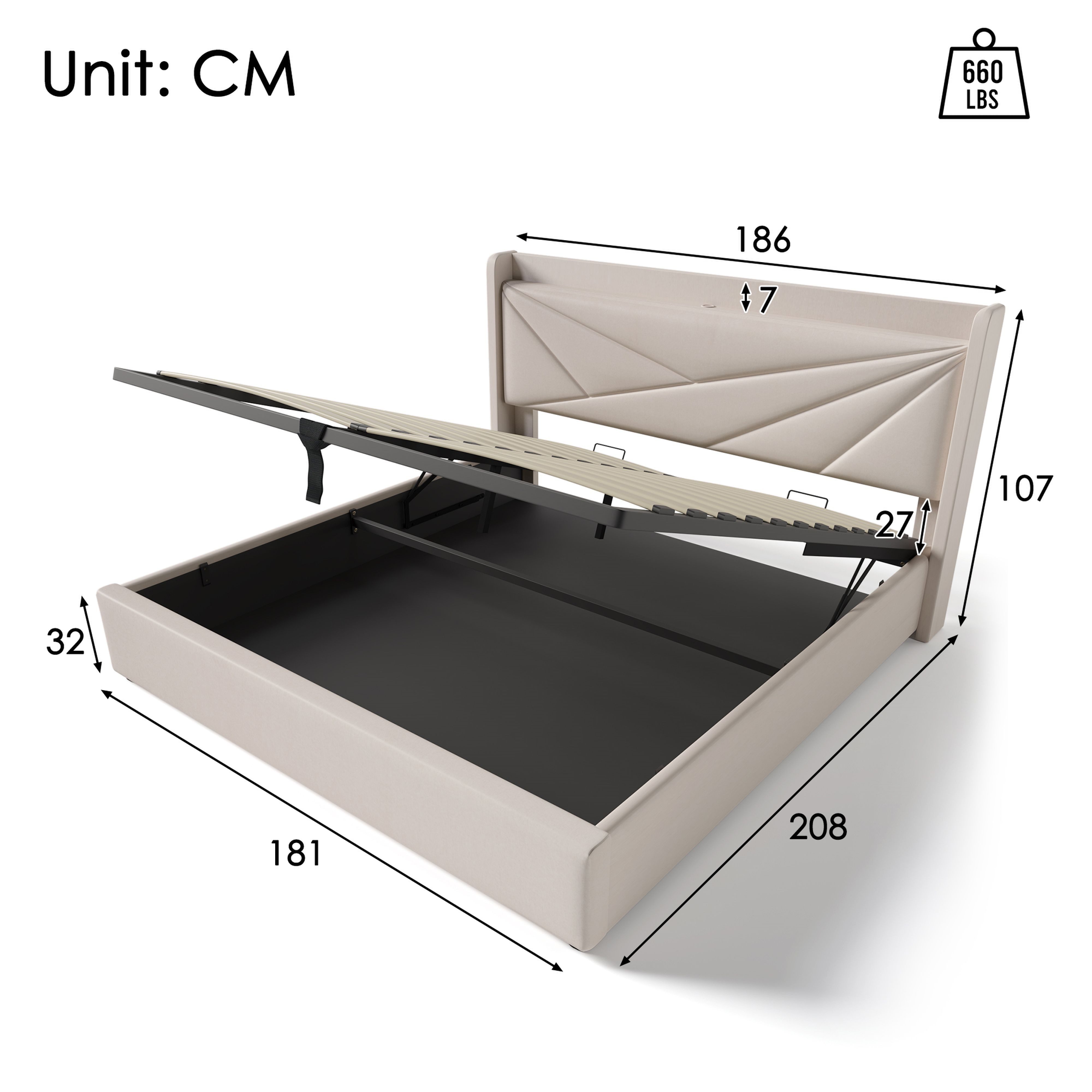 BlingBin Polsterbett Stauraumbett Jugendbett (1-tlg., Doppelbett günstig online kaufen