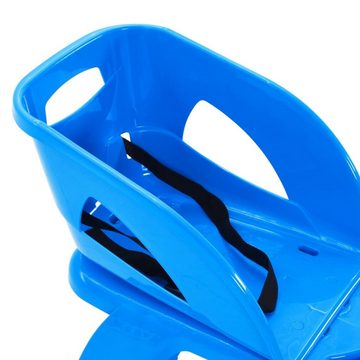 vidaXL Schlitten Schlitten mit Sitz und Lenkrad Blau 102,5x40x23 cm Kunststoff Rodeln L