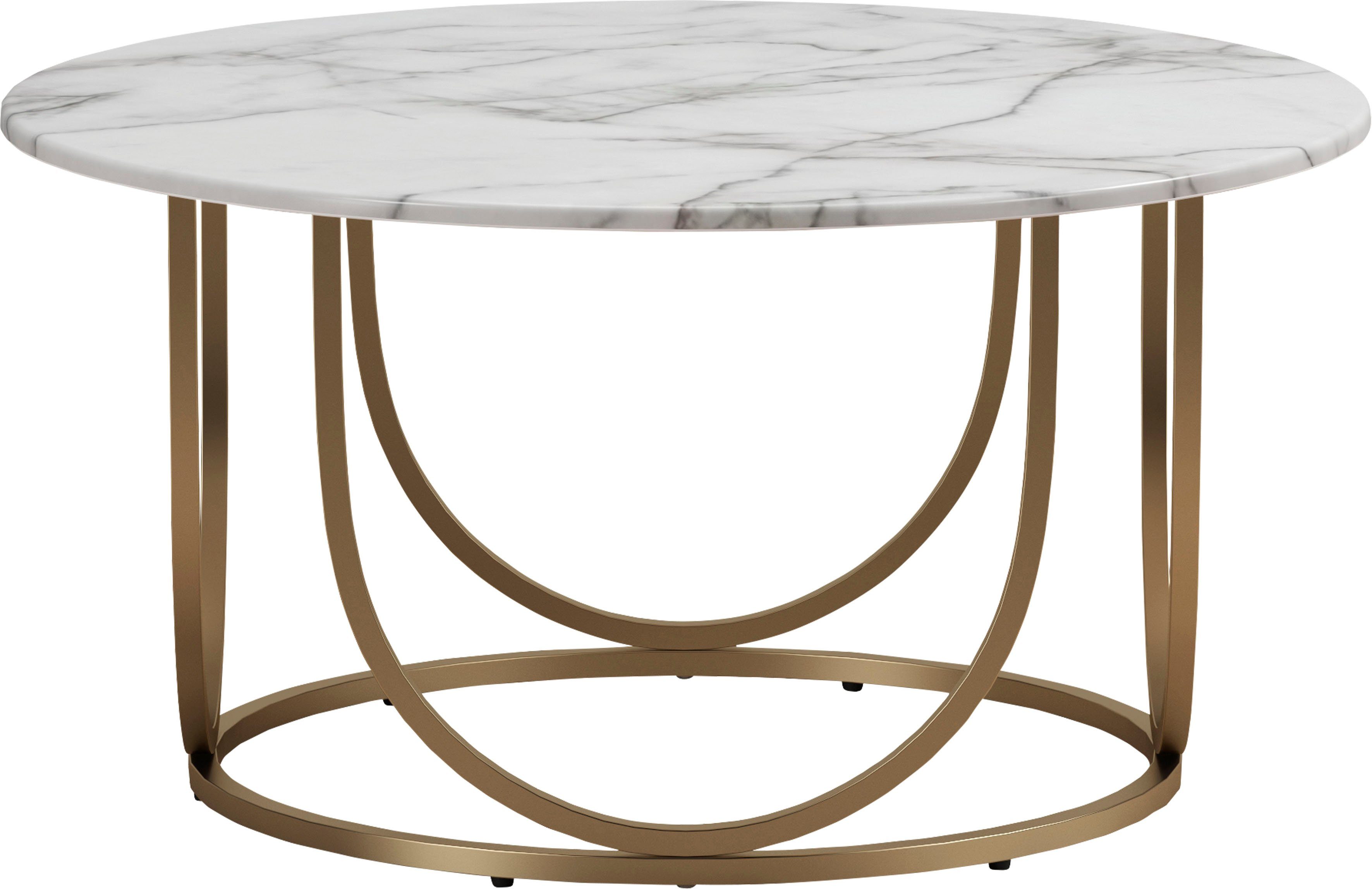 OTTO home Couchtisch Gwyneth, aus pflegeleichtem MDF, Gestell aus Metall, Höhe 41 cm