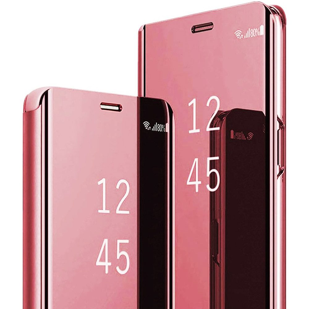 FITSU Handyhülle Handytasche für Samsung Galaxy Hülle Spiegel Flipcase Handyhülle Cover, Hülle für Samsung Galaxy S24, S23, S22, S21, S20, S10, S9, S8, S7 Case