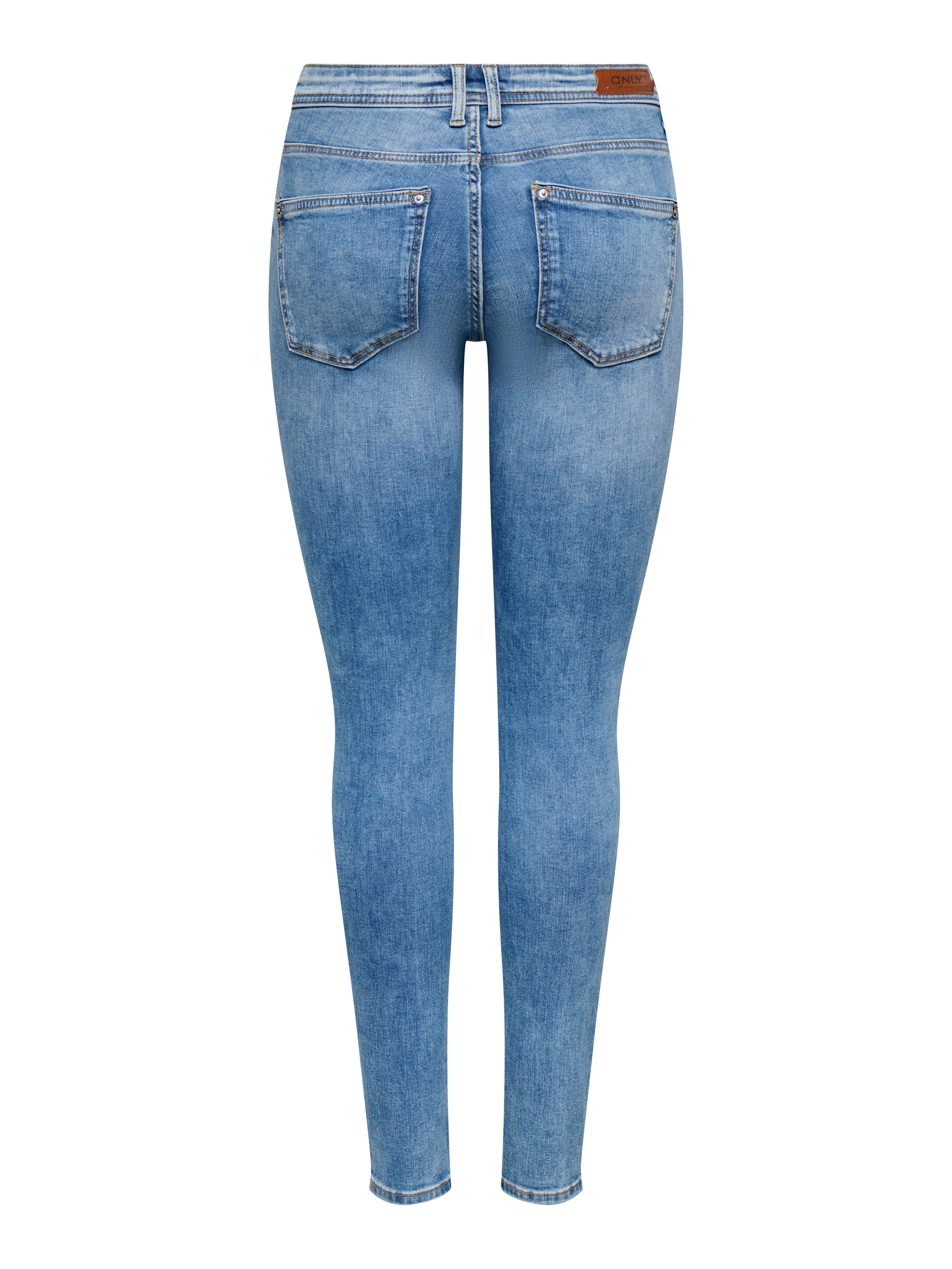 ONLY Skinny-fit-Jeans ONLWAUW MID WAIST CHARM DNM Baumwollmischung, skinny fit, mid waist, mit Charm-Anhänger