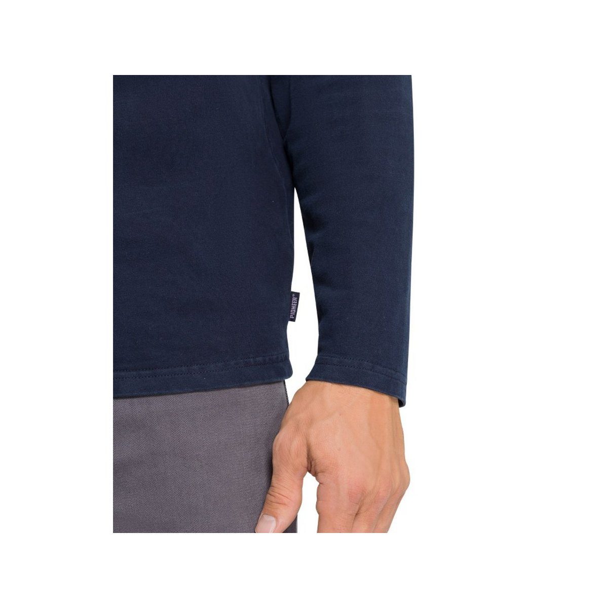 Rundhalsshirt fit marineblau Pioneer (1-tlg) Jeans regular Authentic