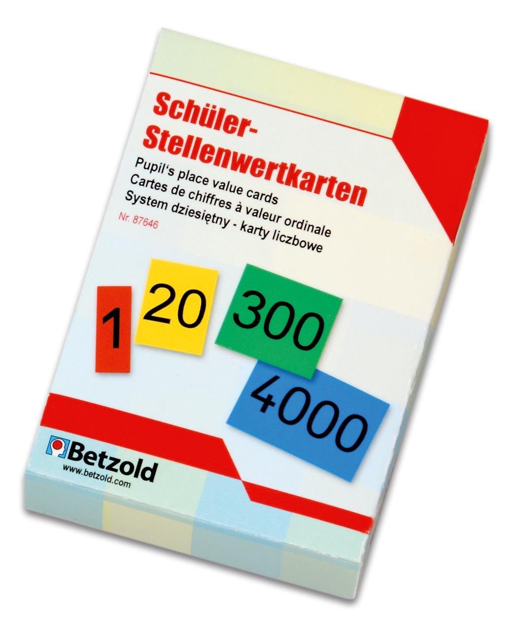 Betzold Lernspielzeug Stellenwertkarten aus Karton - Zahlenraum bis 1000 ZR1000