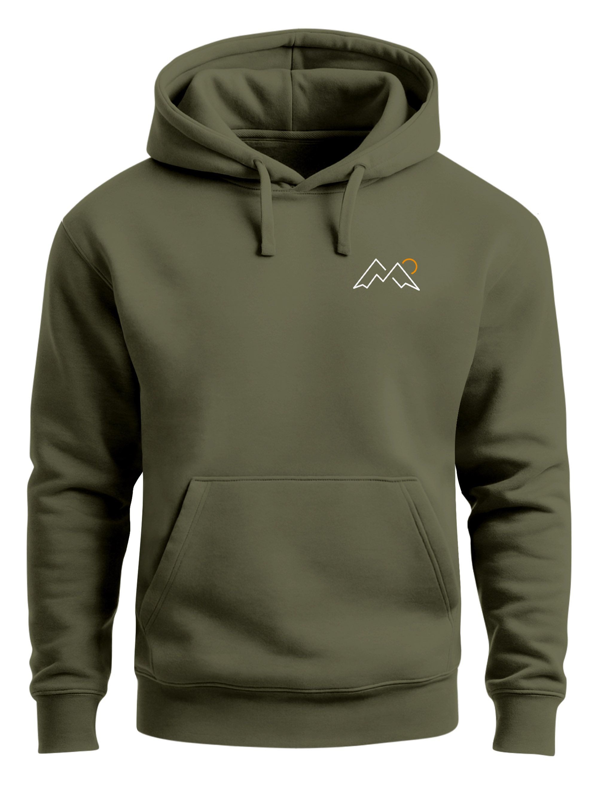 Hoodie Hoodie Herren Print Double Peaks Kapuzensweatshirt mit Berglinie