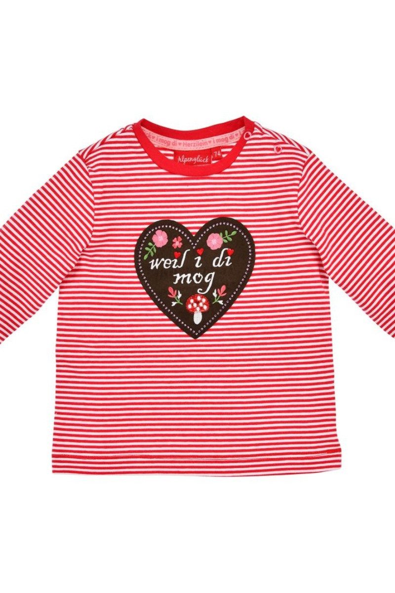 Trachtenbluse Trachtenshirt Baby/Kleinkind - WEIL I DI MOG - rot/weiß