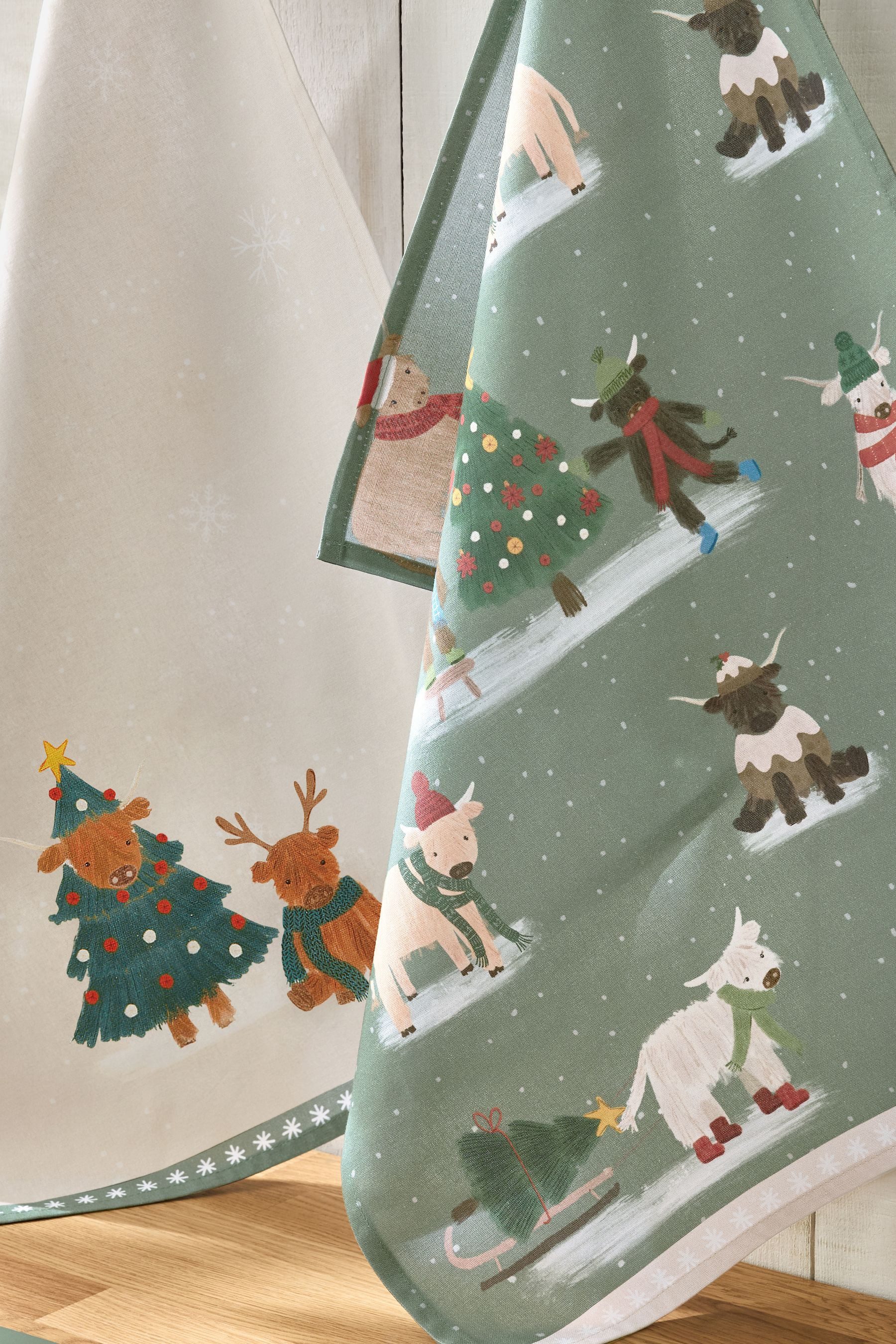 Next Geschirrtuch Weihnachtliche Hamish Geschirrtücher, 2er-Set, (2-tlg) günstig online kaufen
