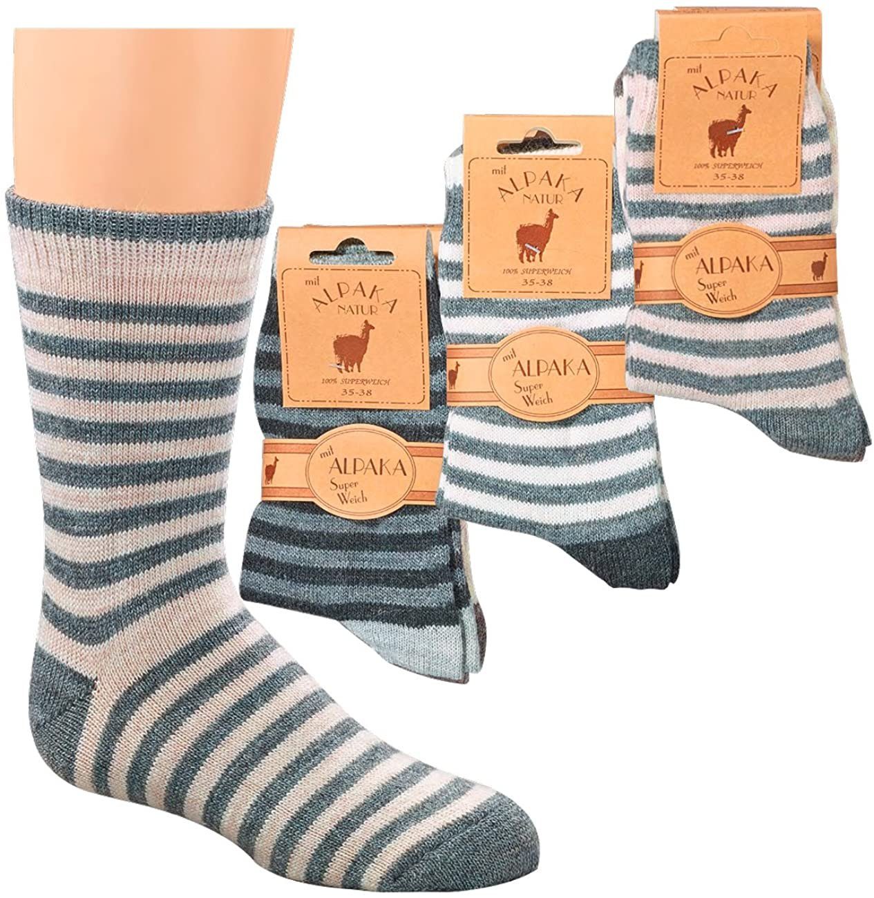 FussFreunde Kuschelsocken 6 Paar kuschelige Kinder Socken mit Alpakawolle für Mädchen & Jungen (Set, 6 Paar) Alpakawolle