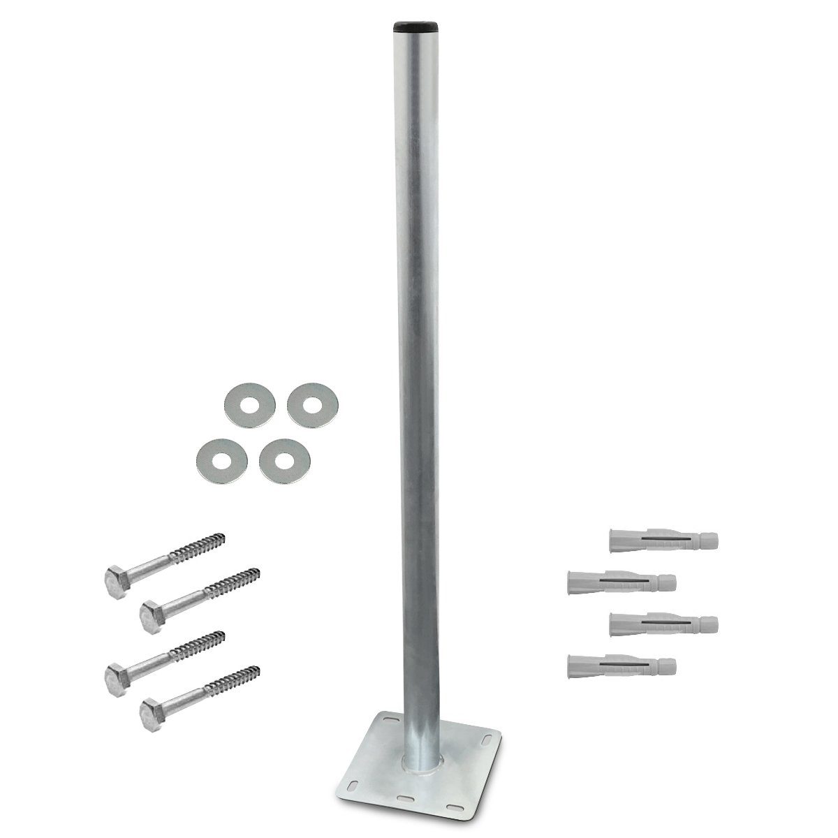 ARLI SAT-Halterung, (Standfuss 1m mit Sat Mastfuß + Schrauben & Dübelset)