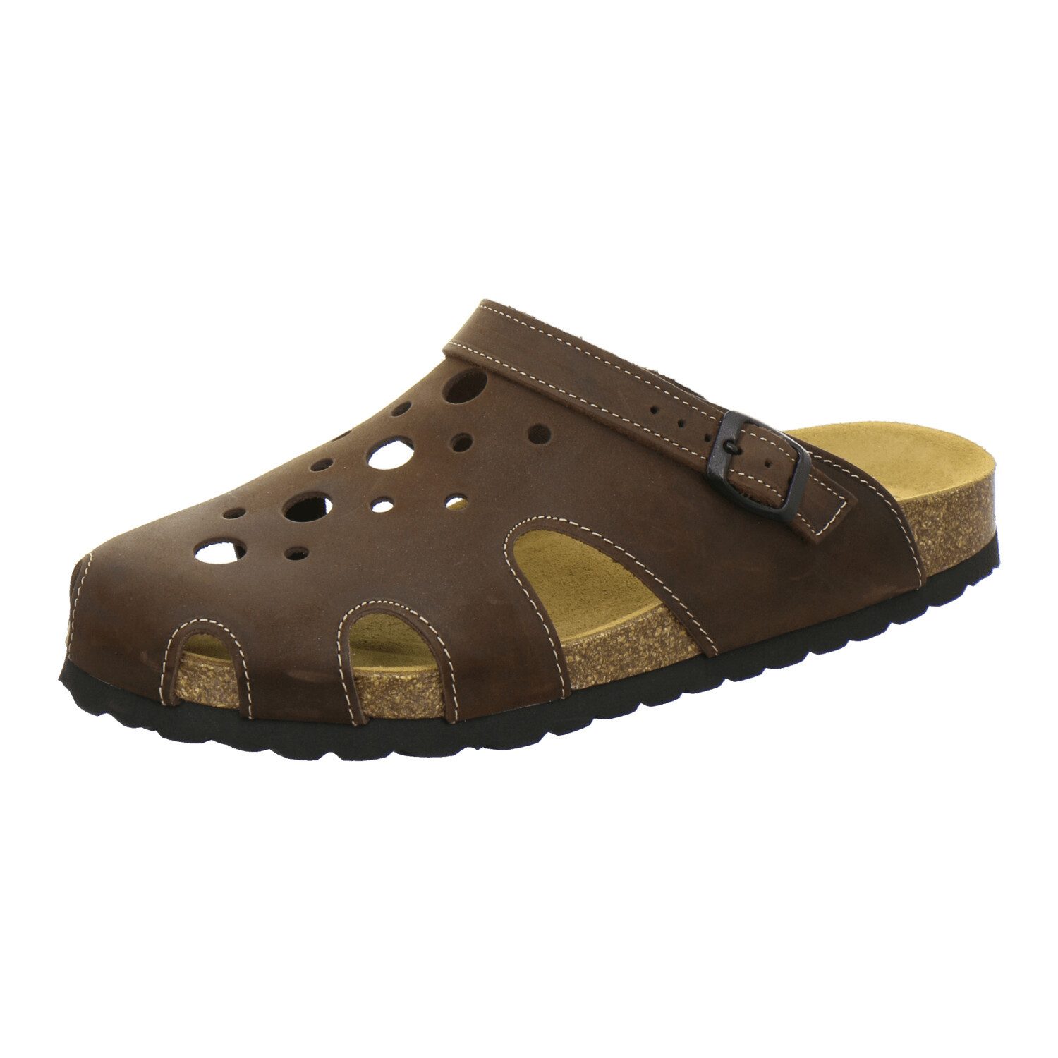 AFS-Schuhe 309367 Clogs Pantolette für Herren aus Leder mit Fußbett, Hausschuhe Made in Germany