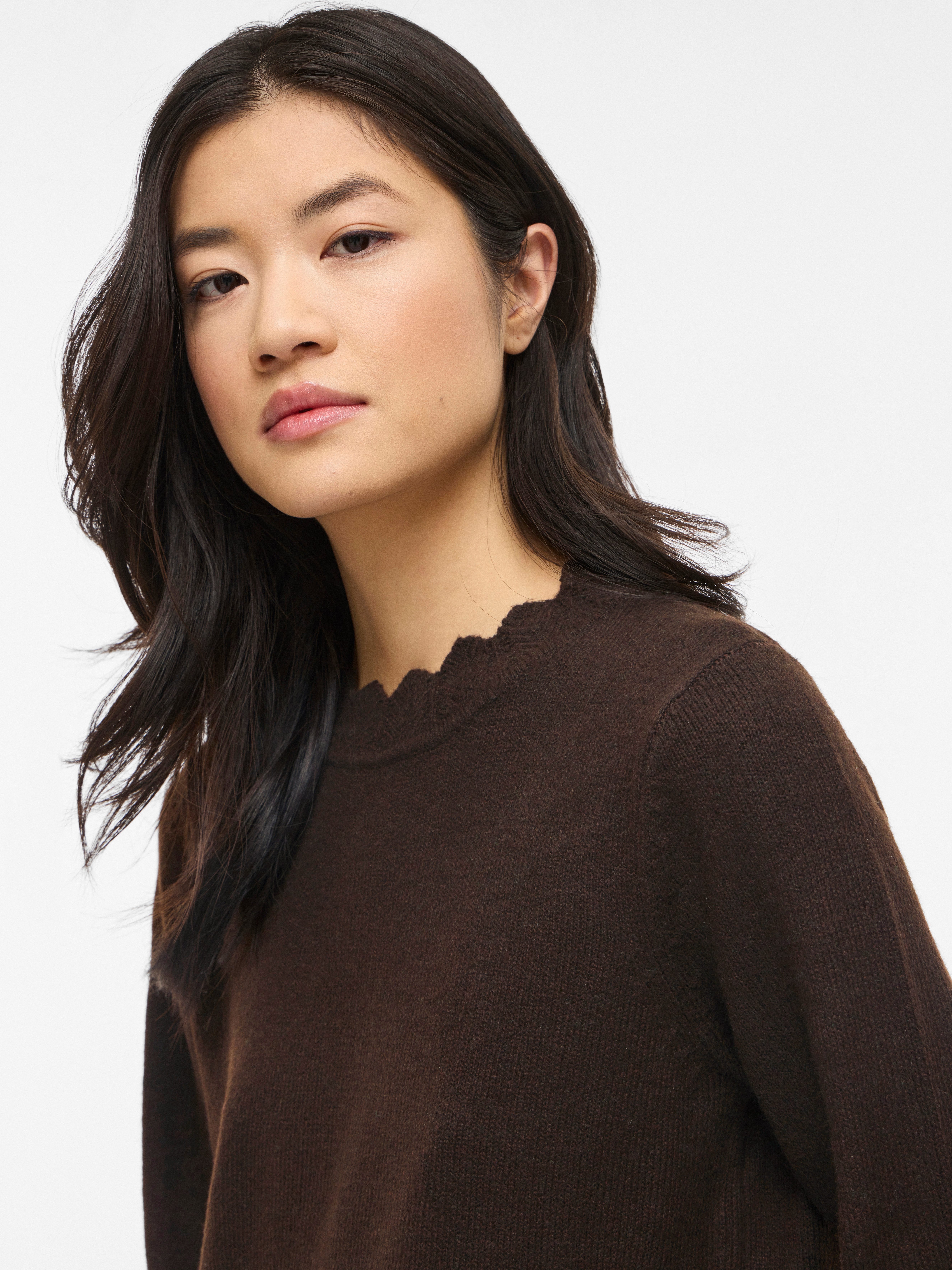 Vila Strickkleid VINIKOLINA O-NECK L/S KNIT DRESS - NOOS Materialmix, regular fit