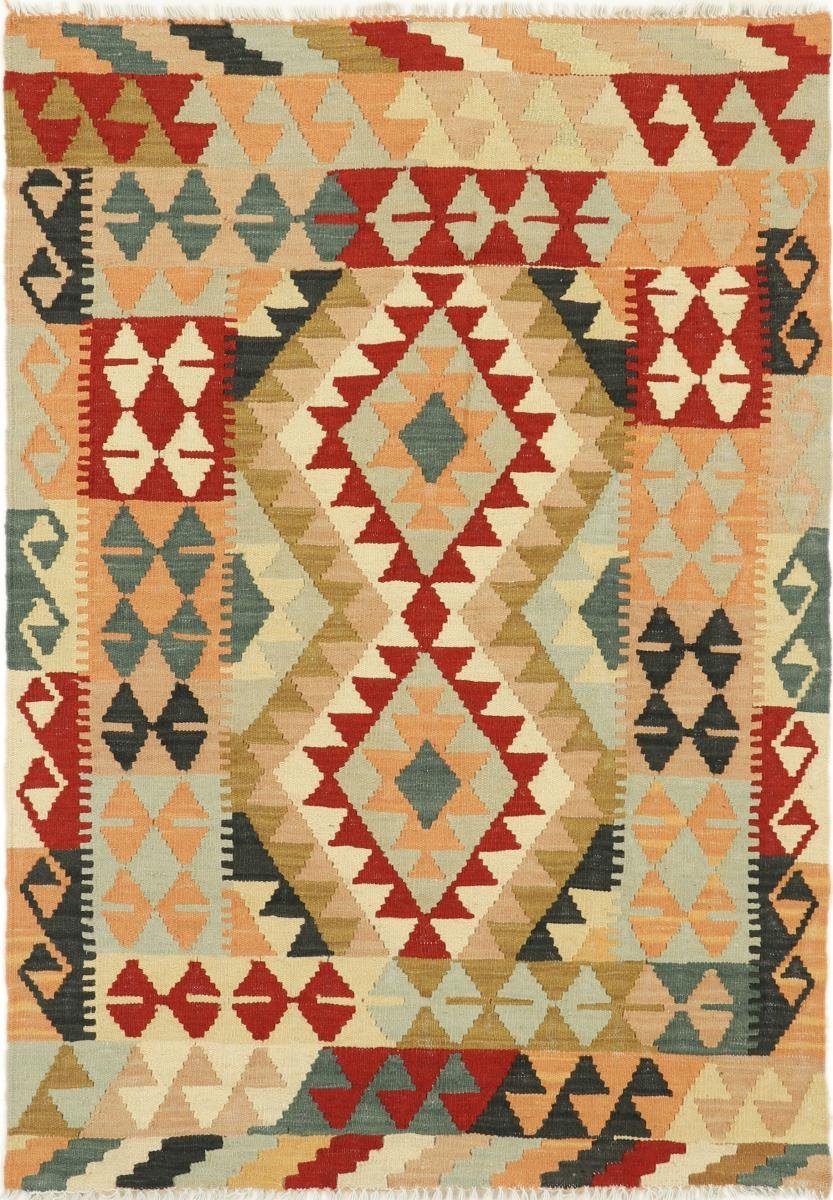 Orientteppich Kelim Afghan 104x145 Handgewebter Orientteppich, Nain Trading, rechteckig, Höhe: 3 mm
