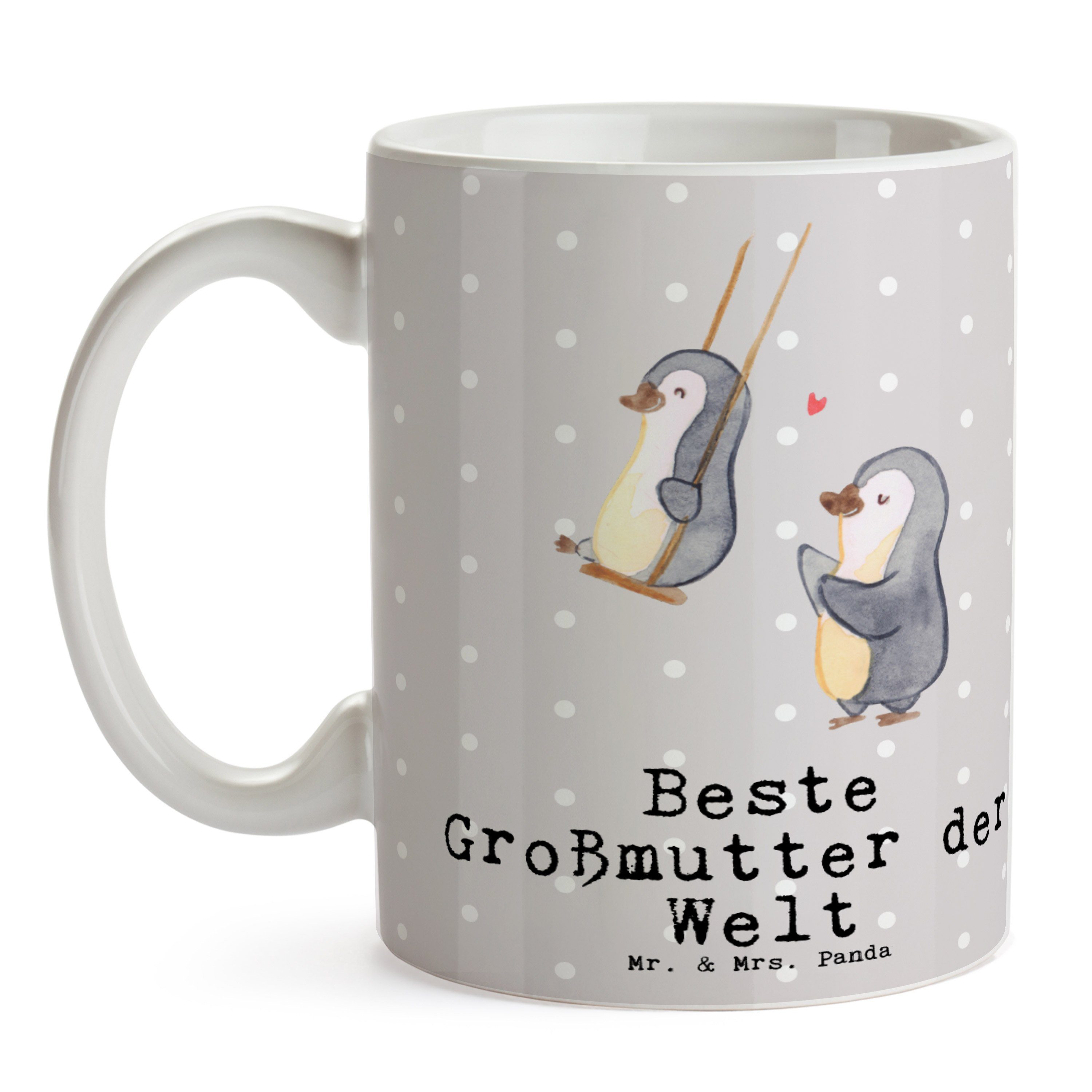 Mr. & Mrs. Panda Grau - Keramik Pinguin Pastell der Großmutter gewo, Oma Tasse - Geschenk, Beste Welt