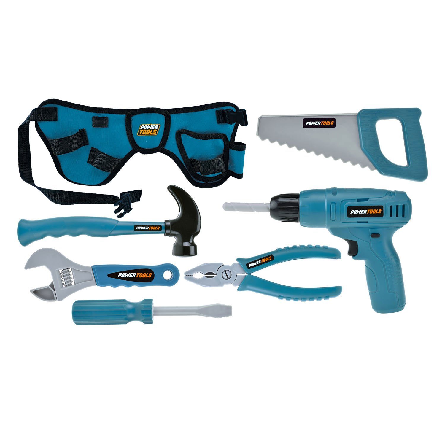 Toi-Toys Kinder-Werkzeug-Set Power Tools - Werkzeugset mit Hüfttasche (7-te günstig online kaufen